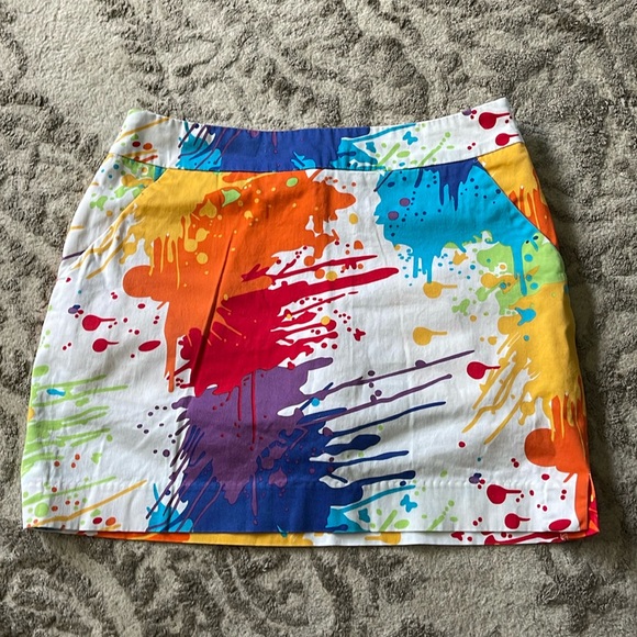 Loudmouth Pants - Loudmouth Ladies Skort. Paint splash print size 4